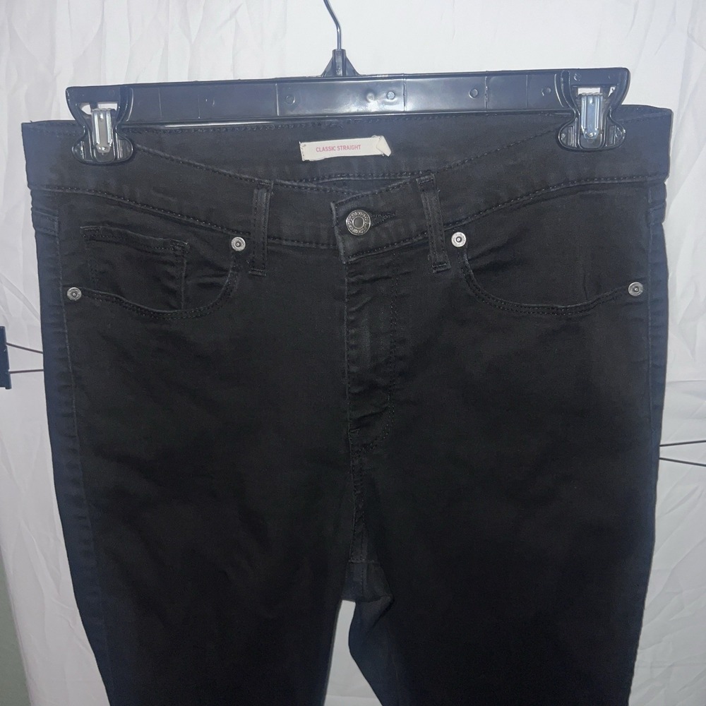 Levi's Jeans Women's Black Denim Classic Straight Waterless 31 x 28 12S EUC